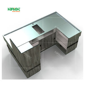 Escritorio de cajero transportador automático de estilo clásico, Mostrador de mesa de pago de matrícula al por menor - Product Image 5