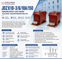 Transformateur de tension 12 kV JDZX10-10A/150 pour spécifications d'ingénierie des appareils de commutation intérieurs