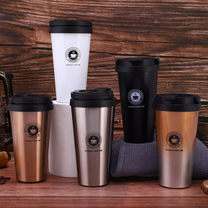 Gobelet isotherme en acier inoxydable XK-133 304, tasse à café avec couvercle, tasse de voyage portable, design droit, couleur blanc, noir, or - Product Image 3