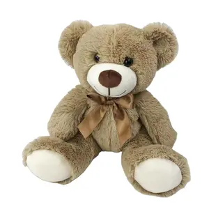 कस्टम आलीशान भरवां टेडी भालू खिलौना के लिए धनुष के साथ शेयर में सुंदर उपहार