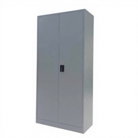 Armoire de rangement en acier gris à double porte, armoire de classement métallique robuste pour bureau, armoires d'archives grande capacité