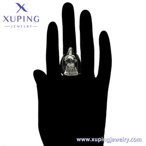 15527 XUPING JEWELRY Anelli in Acciaio Inossidabile Color Nero Pistola, Gioielli Delicati alla Moda Elden Ipoallergenici con Gemme - Product Image 6