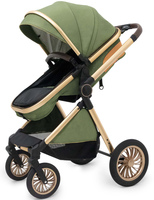 Poussette bébé en lin avec nacelle haute, siège inclinable multifonction pliable, landau de voyage pour nouveau-né jusqu'à 3 ans