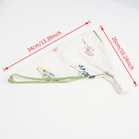 Eleganter Damen-Kopfwickel Grau-Grün Geometrische Blumenstickerei Spitzenbesatz Vintage Ländlicher Dekorativer Kopfschmuck