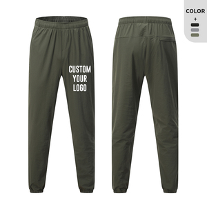 Mens Elastic Waistband Full Length Pants Mens Gym Training Pants with Zipper Pocket Elasticated <b>Trousers</b> Foot Quick Dry Fabric - Product Image 3