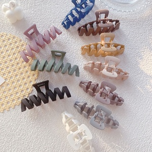 11.5cm kadın kızlar Jumbo Xl dalga şerit büyük çene mat reçine plastik uzun saç pençeleri kırılmaz saç pençe klip kalın saç için - Product Image 2