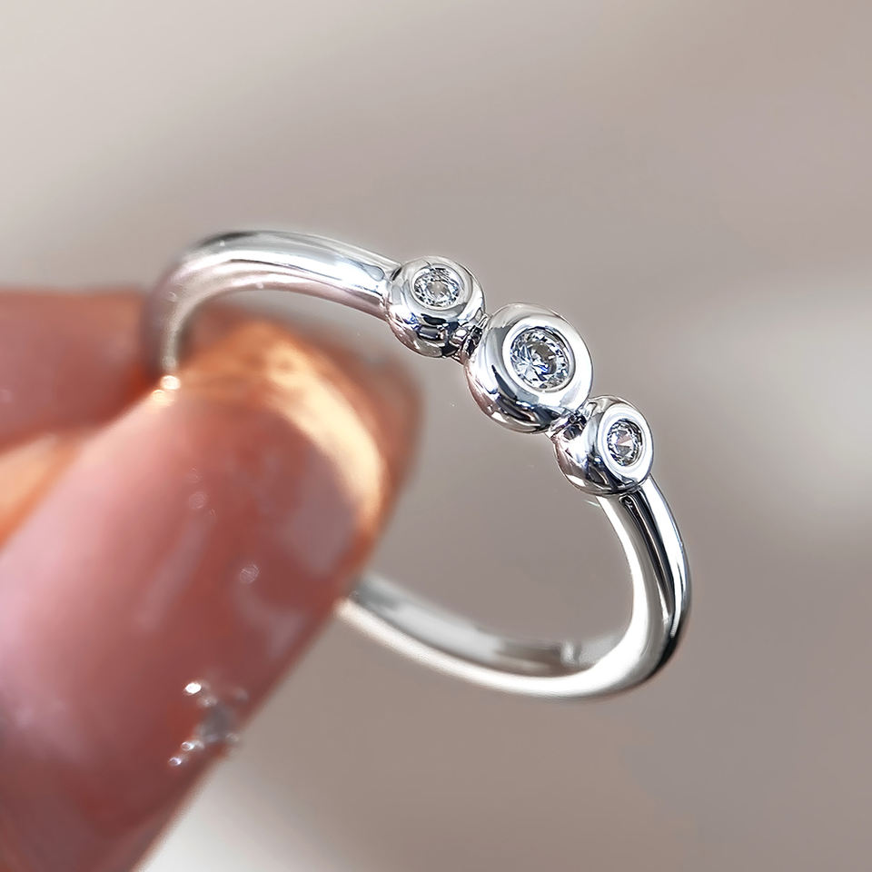 Alibaba Custom Rings Cute Bubble Rings Fine Jewelry 925 Sterling Silver VVS D Moissanite ...