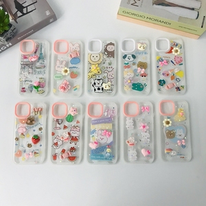 TPU phim hoạt hình dễ thương 3D GẤU búp bê gương long lanh rõ ràng động vật trong suốt đứng chống sốc sóng cạnh mềm điện thoại di động trường hợp - Product Image 2