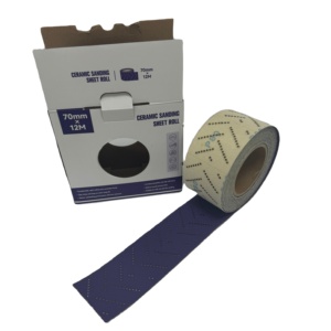Hoja de papel de lija con agujeros múltiples de cerámica púrpura, gancho y bucle, pulido, pintura de automóvil, rollo de hoja abrasiva de alúmina de cerámica - Product Image 6