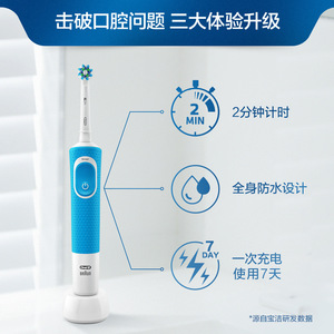 Cepillo de Dientes Eléctrico Oral-B D100 Sónico Recargable IPX7 Resistente al Agua para Adultos Unisex Azul Rosa - Product Image 3