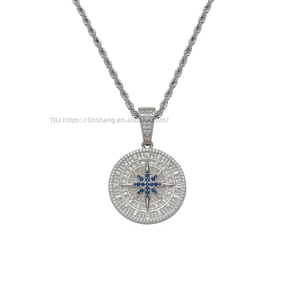 pendant, hip hop men's and women's necklace <b>copper</b> inlaid zircon, pendant. - Product Image 5