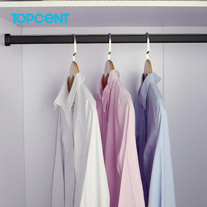 Rails de transport en alliage d'aluminium Topcent, supports de tuyaux, quincaillerie pour armoires à portes coulissantes, tubes plats, tiges de support pour armoires - Product Image 4