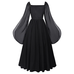 Robe Renaissance grande taille pour femmes, style <span class=keywords><strong>pirate</strong></span>, paysan, col carré, décolleté bas - Product Image 2