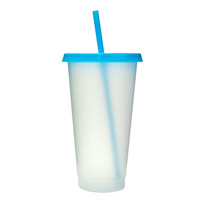 Gobelet en plastique PP jetable de 24 oz avec couvercle et paille colorés, design moderne et écologique pour les fêtes d'anniversaire