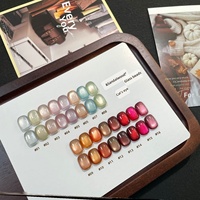 2026 Tendance Internet : Kit mini de vernis gel effet œil-de-chat avec perles de verre blanc porcelaine, spécial salon, et faux ongles à presser