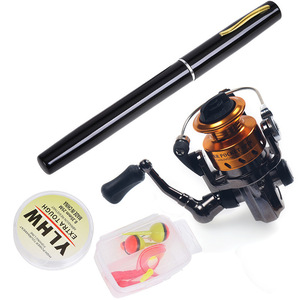 Caña de pescar telescópica de 2m con carrete metálico, set de pesca en hielo y agua salada con señuelos y línea. - Product Image 5