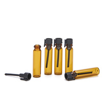 Vente de stock : Flacon compte-gouttes en verre ambré anti-fuite de 1 ml, 2 ml, 3 ml, 10 ml pour échantillons de parfum, avec applicateur en plastique, flacon de voyage rechargeable de poche
