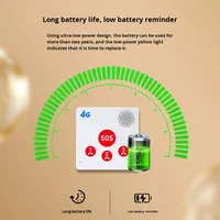 Alarme SOS GSM 4G à un bouton avec corde, signal d'urgence LoRa, bouton de panique avec LED d'acknowledgment