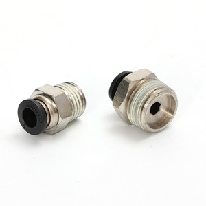 ข้อต่อแบบลมชนิดเกลียวนอกตรงผ่านขนาด 4 มม. 10 12 16 มม. ข้อต่อสายลมโลหะ - Product Image 1