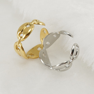Zogxin Geometric Open <b>Ring</b> Gold Silver Color Adjustable <b>Titanium</b> Steel For Women Jewelry Gift - Product Image 3