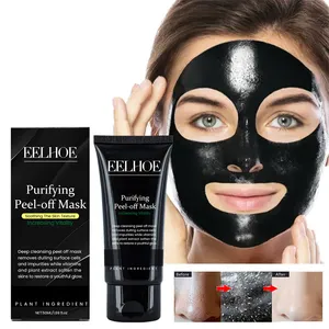 EELHOE masker kupas penghilang komedo, masker hitam peel off, Pengontrol Minyak Jerawat pengontrol pori-pori