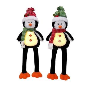Juego de 2 Pingüinos Navideños Luminosos, Muñecos de Peluche con LED Cálidos para Niños, Regalo de Navidad y Decoración del Hogar - Product Image 6