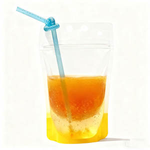 Прозрачный многоразовый пластиковый пакет для напитков - Product Image 1