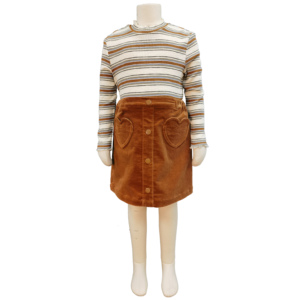 فستان خريفي أنيق جديد للفتيات مصنوع من قماش الكوردروي القطني 100% - Product Image 2