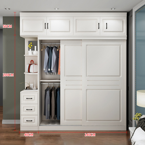 Chambre à coucher moderne simple <span class=keywords><strong>armoire</strong></span> à portes coulissantes largeur 140 salle de location avec garde-robe simple pour enfants - Product Image 1