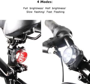 USB-C có thể sạc lại xe đạp ánh sáng thiết lập 4 chế độ dẫn ánh sáng phía sau với COB ánh sáng phía trước ABS không thấm nước ngoài trời tay lái gắn - Product Image 3