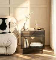 Table de chevet en acrylique personnalisable de toutes les couleurs, lampe LED rechargeable, 1 tiroir, design moderne, mobilier de chambre écologique, hôpital