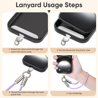 Câble de données antivol en nylon Type-C vers Type-C de 0,3 m, violet, 240 W, avec lanière de poignet, pour iPhone 17 et pour le bureau, la maison et les séances de streaming