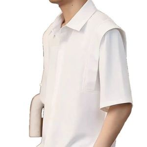 Nuova Camicia Estiva 2026 in Seta Ghiaccio Effetto Asciutto a Maniche Corte da Uomo, Versione Coreana Tinta Unita, Camicia da Stirare - Product Image 5