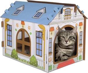 Kartonnen Kattenhuis Met Krabber En Krabben, Speelhuis Voor Indoor Katten Schuilplaats Meubels, Schuilplaats Voor Kleine Dieren - Product Image 1
