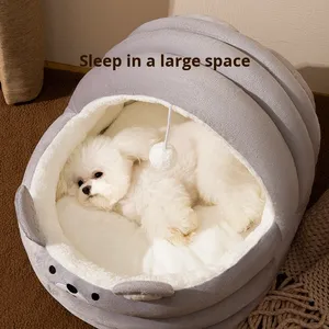 Mèo làm tổ dễ thương mèo con chó giường vật nuôi mềm Mat con chó con mèo Lều sang trọng kennel vật nuôi nguồn cung cấp ấm mùa đông mèo giường hang động - Product Image 4