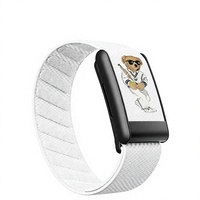 Compatible avec Whoop 5.0, bracelet de montre en tissu élastique respirant imprimé avec un ours en peluche de dessin animé