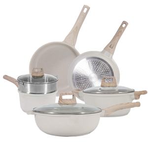 Nuevo Juego de Utensilios de Cocina de 8 Piezas de <span class=keywords><strong>Granito</strong></span> Beige con Fondo de Inducción, Juego de Gran Venta - Product Image 3