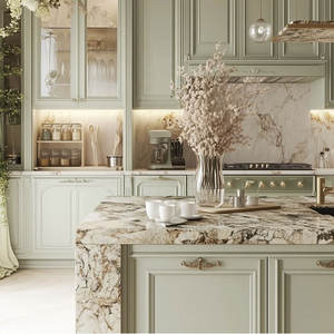 ארונות כיור מטבח זול עץ אלון ארז אדום ארונות מטבח כחול ארונות מטבח כחול עם משטחי גרניט - Product Image 1