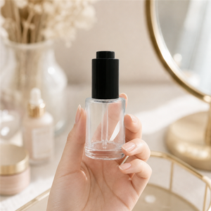 Botella de Vidrio Transparente Recargable con Gotero para Suero de Ojos, Esencia Facial, Envase de Líquido Cosmético - Product Image 4