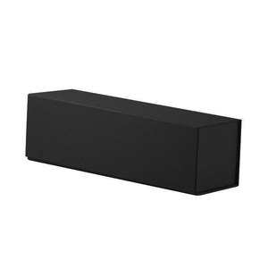 Stock ready black long single wine bottle cardboard packaging gift box with magnetic lid