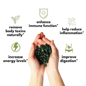 แท็บเล็ตสาหร่ายสไปรูลิน่าแบบผงพรีไบโอติกสำหรับใส่อาหารวิตามินสำหรับความเครียดผลิตภัณฑ์เสริมอาหารปรับแต่งได้ตามต้องการ - Product Image 2