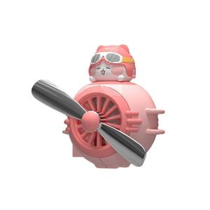 Aromatizante para Auto con Diseño de Gato Piloto de Dibujos Animados, Ventilador con Aspas Giratorias, Perfume para Salida de Aire Acondicionado, Accesorios Interiores - Product Image 1