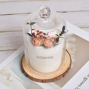 Bougie parfumée Gomang Pillar en cire de soja avec fleurs séchées, ensemble cadeau de décoration pour la maison - Product Image 3