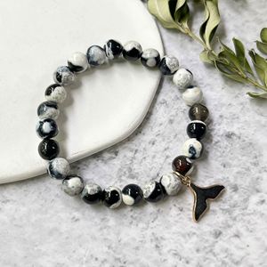 Bracelet en pierre naturelle avec perles de verre colorées, bijoux personnalisés exclusifs pour la guérison émotionnelle, service de personnalisation de carte de produit - Product Image 2