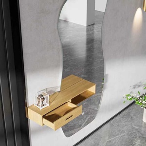 Khách sạn thông minh LED Bạc gương đầy đủ chiều dài bất thường nghệ thuật hình sóng cạnh chiếu sáng có thể điều chỉnh với ánh sáng - Product Image 4