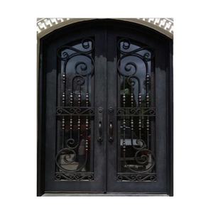 Fournisseur chinois Porte en acier de sécurité fantaisie Portes d'entrée simples décoratives en fer forgé à coupure thermique - Product Image 4