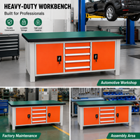 Banc de travail industriel robuste avec plan de travail antistatique ESD, armoire de rangement utilitaire commerciale pour garage, atelier, laboratoire
