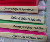 Abanico de Mano de Bambú Verde de Lujo con Impresión Personalizada, Diseños Personalizados OEM, Tamaños de 21-33 cm