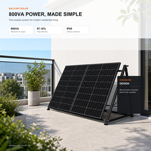 Sistema Solar para Balcón con <span class=keywords><strong>Microinversor</strong></span>, Sistema Solar para Balcón de 800w, Listo para Usar - Product Image 2