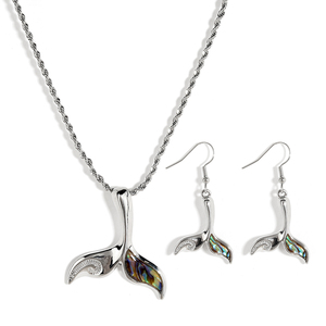 Hawaiian <strong>Jewelry</strong> <strong>Wholesale</strong> Samoa <strong>Hot</strong> Sale Silver Plated Alloy Fishtail Necklace Earrings Set <strong>Wholesale</strong> <strong>Jewelry</strong> <strong>Supply</strong> - Product Image 1